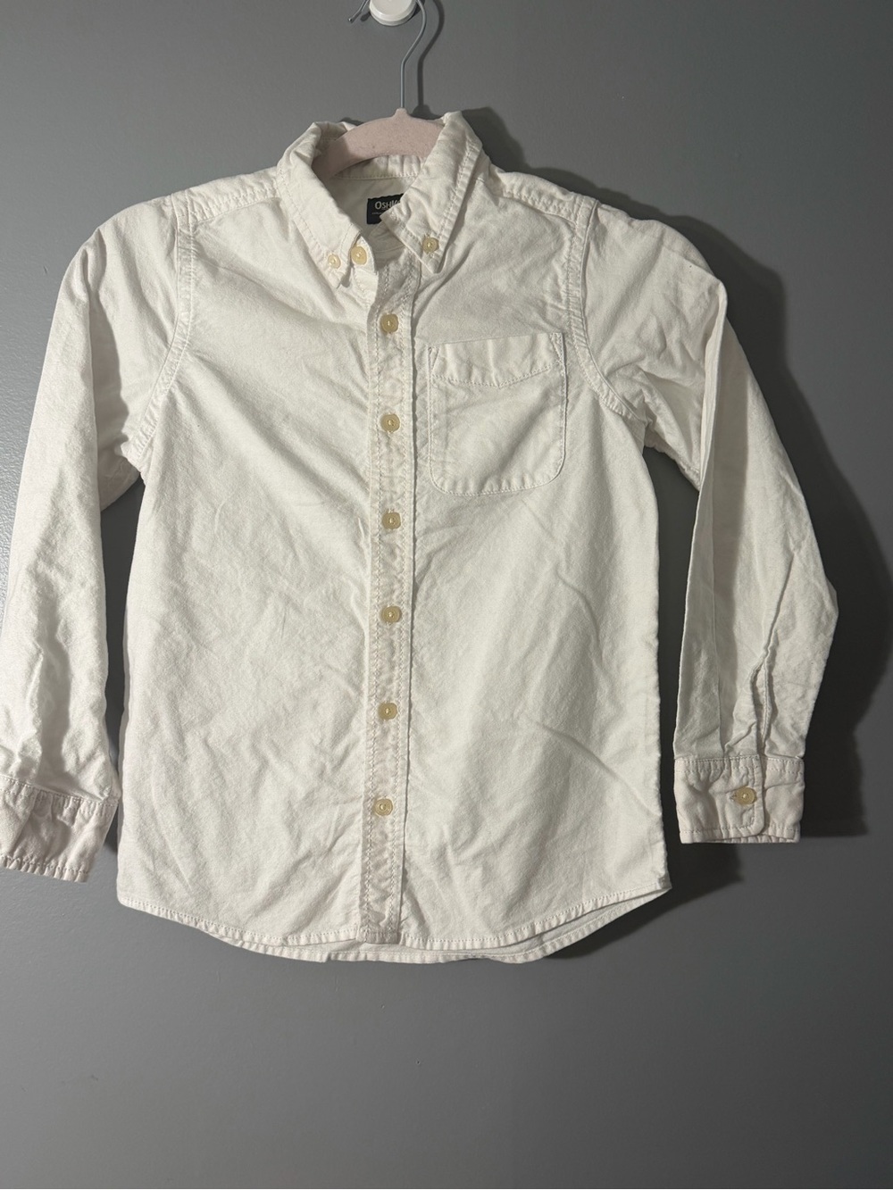 OshKosh B'gosh White Long-Sleeve Button-Down Shirt